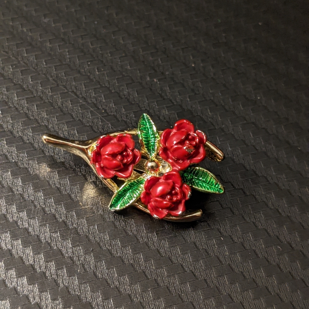 Vintage Gerry's Signed Rose Pin